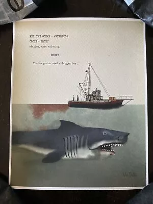 Jaws ONLY 50 MADE! 2015 Art Print Shark Ship Max Dalton Spoke Art SF Mondo Sdcc • $189.99