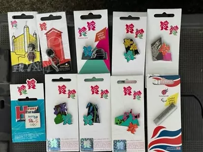 10 LONDON 2012 OLYMPICS PIN BADGES OLYMPIC & Paralympic GAMES • £9.95