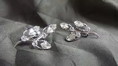 Stunning Vintage VAN DELL Sterling Silver Rhinestone Designer Earrings - 1960s • $59