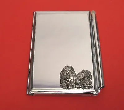 £19.99 • Buy Shih Tzu Dog  Motif On Chrome Notebook / Card Holder & Pen Christmas Gift