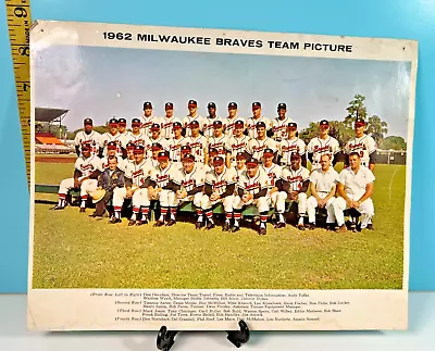 1962 Milwaukee Braves Team Issued Photo - Aaron Mathews Spahn Sain • $29