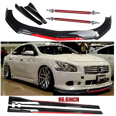 For Nissan Maxima Front Bumper Lip Splitter Spoiler 86.6Side Skirt Body Kit • $99.99