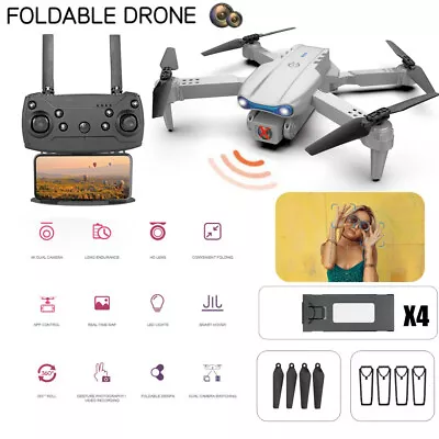 Drones Quadcopter 5G 4K GPS Drone X Pro With HD Dual Camera WiFi Foldable RC • $29.92