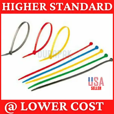 100 PCS 8  RED Colored Cable Wire Ties 40 Lbs Nylon! + • $15.38