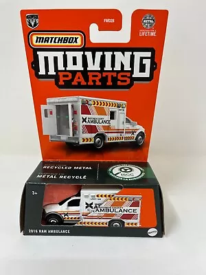 2016 RAM Ambulance * White  * 2024 Matchbox Moving Parts Case L • $6.99