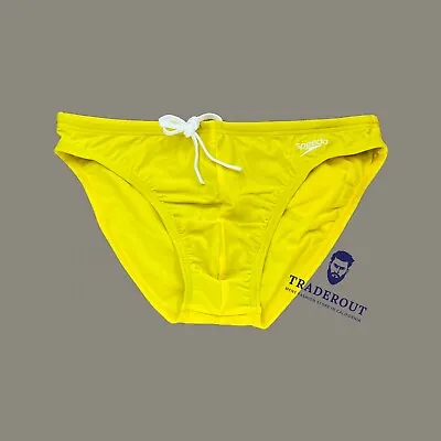 Speedo Men Vibrant Yellow Solar Swim Brief Bikini Swimwear 28 30 32 34 36 38 • $54