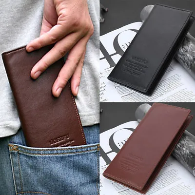 Men's Clutch Billfold Leather Wallet ID Card Holder Purse Checkbook Long Handbag • $7.73