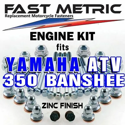 Yamaha Banshee 350 ATV Engine Rebuild Bolt Kit | FACTORY Style ZINC Fasteners • $39.99