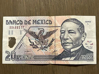 1996 Mexico Banknote 20 Pesos Paper Money Bills Mexican SERIE • $16.99