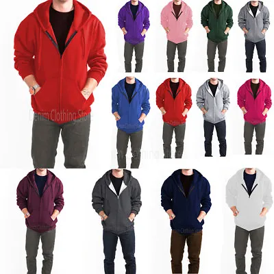 Men Women Unisex Solid Full Zip Up Hoodie Sweatshirts Hooded Zipper Size S-5xl • $30.95