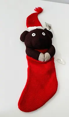 Mr Bean Teddy Bear Knit Christmas Stocking NWT British Vintage Comedy TV Show • $12.99