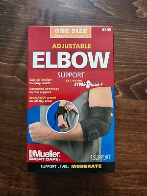 Mueller Sport Care Adjustable Elbow Support One Size 6305 Black Moderate NEW • $9.99