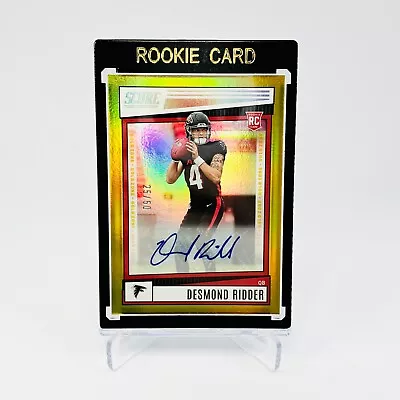 $100 • Buy 2022 Panini Score Desmond Ridder Rookie Auto Gold Zone /50 No. 303 Falcons