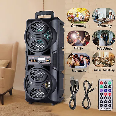 3000W Portable Party Bluetooth Speaker Dual 6.5  Loud Speaker Rechargeable FM • £39.99