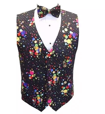 Mardi Gras Dots Tuxedo Vest And Bowtie Size Medium • $148.50