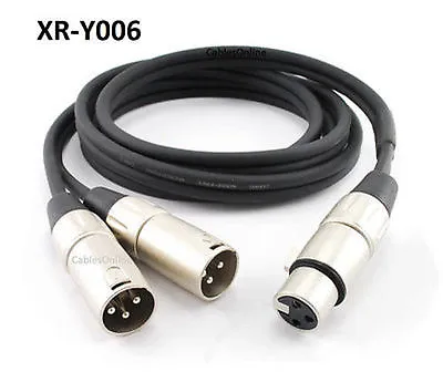 6ft Kirlin Pro XLR (3-Pin) Female Jack To 2-XLR Male Y-Splitter OFC Cable • $16.95
