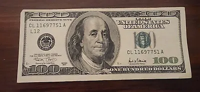 2001 $100 Dollar Bill Off Center Misaligned Error Misprint RARE Collectible • $250