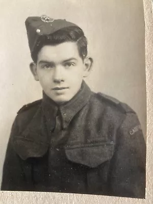 Vintage Photo Young Man Boy In Military Army Cadet Uniform • $1.89