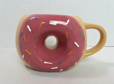 Sprinkled Pink Frosted Donut Coffee Mug Cup By Tag 16oz Ceramic NEW W/o Tag  820 • $4.99