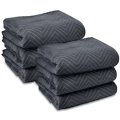 6 Moving Blanket Furniture Pads - Ultra Thick Pro - 40  X 72  Black • $29.99