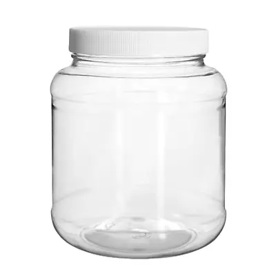 $7.95 • Buy 58 Oz Clear PET Plastic Jar With Lids 1 Pack - Wide Mouth Food Storage Container
