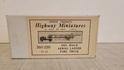 Jordan 1923 Mack Aerial Ladder Fire Truck Plastic Model Kit. Miniatures • $16.95