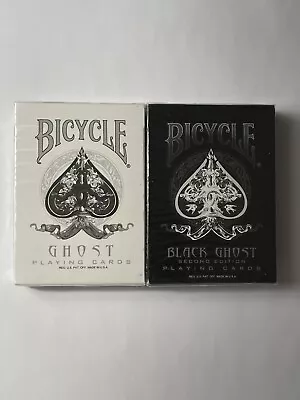 UV500 Ellusionist Bicycle WHITE And BLACK GHOST Playing Cards X2 Decks! NEW! • $35