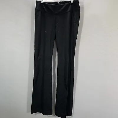 CAbi 542R  Pants Womens 2 Rave Ponte Knit Stretch Black Back Zipper Flare Leg • $18.74