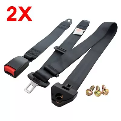 2Sets 3 Point Harness Universal Cars Car Seat Strap Seat Belt Black Fits HXXda • $33.03