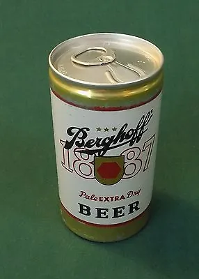 BERGHOFF 1887  BEER CAN ALUMINUM PULL TAB TOP VINTAGE BO 1970's EMPTY PEARL BRG • $5