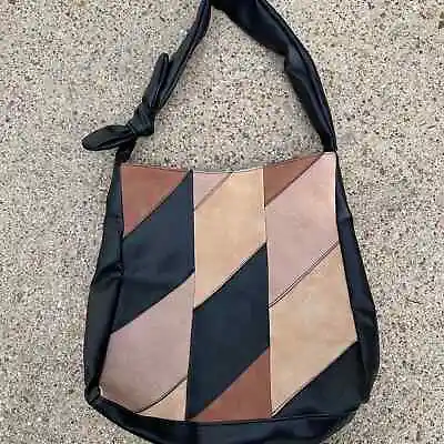 Vintage Style Faux Leather Patchwork Shoulder Bag • $25