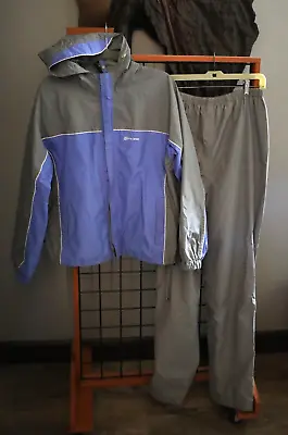 Stearns Dry Wear Hooded Vented Rain Suit Jacket Pants 100% Jacket L Pant M • $46.55