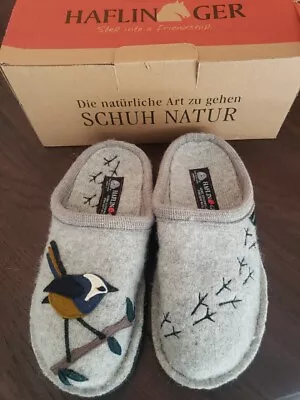 NEW HAFLINGER Flair Songbird GRAY Wool Arch Support Slipper US 7/7.5 EU 38  • $79