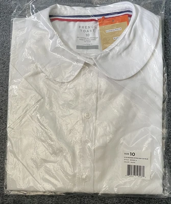 $6.50 • Buy Girls Size 10 New White Short Sleeve Blouse With Peter Pan Collar