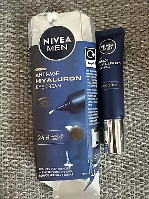 NIVEA MEN Anti-Age Hyaluron Eye Cream 15ml Box Damaged • £4.50