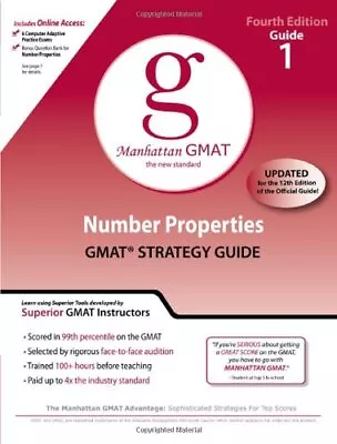 Number Properties GMAT Preparation Guide (Ma... By Manhattan GMAT Prep Paperback • £4.49