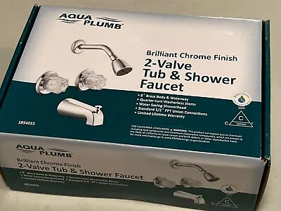 Aqua Plumb Two Handle Brilliant Chrome Finish - Tub/Shower Faucet 1854015 • $35