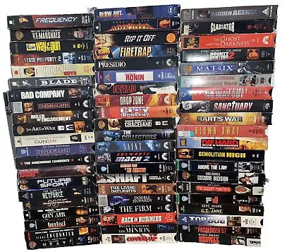 HUGE LOT 62 Vintage VHS Action Thriller Sci-fi Horror 80’s 90’s Bulk Buy HTF OOP • $125