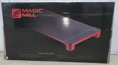 Magic Mill Glass Surface Heavy-Duty Warming Tray Stylish Red Trim 29 3/4  X 16  • $74.95