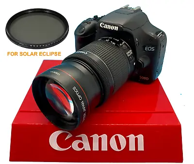 2X ZOOM  Lens + SOLAR ECLIPSE FILTER FOR Canon EF-S 18-55mm F/4-5.6 IS STM Lens • $69.14