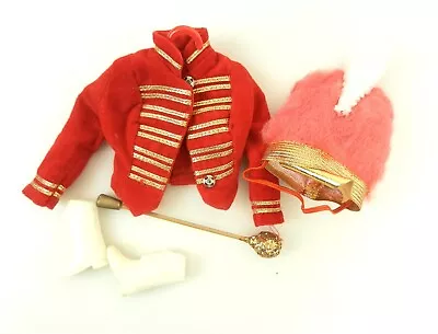 Vtg Barbie Majorette 4Pc Lot Velvet Jacket Hat Marching Boots Gold Baton T392 • $17.95