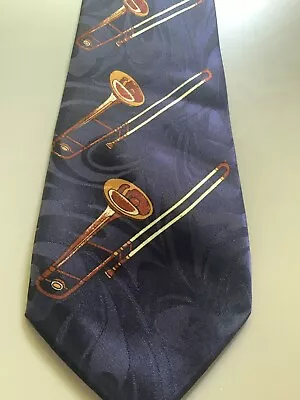 $16.99 • Buy STEVEN HARRIS Trombone Slide Horns Hand Made Ties 3.5  Wide Father Dad Grandpa 