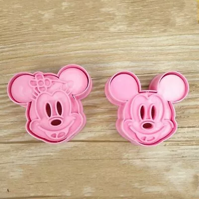 Minnie & Mickey Mouse Cookie Cutter Baking Stencil Mould Set Of 2 UK SELLER • £4.99