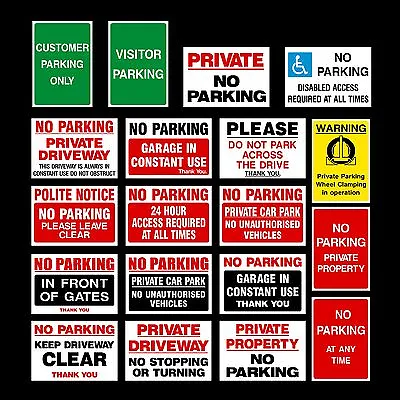 £2.39 • Buy No Parking Plastic Sign, Sticker, Metal - Clamping, Private, Driveway, Disabled
