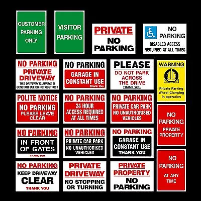 No Parking Plastic Sign Sticker Metal - Clamping Private Driveway Disabled • £6.29