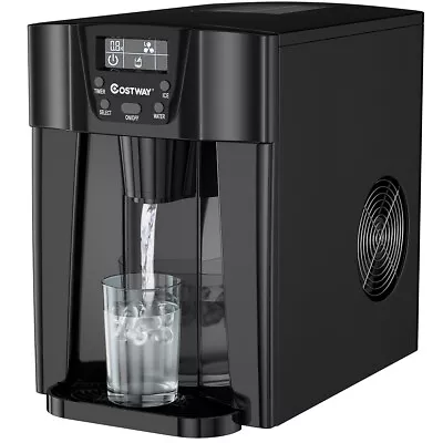 $189.99 • Buy 2 In 1 Ice Maker Water Dispenser Countertop 36Lbs/24H LCD Display Portable Black