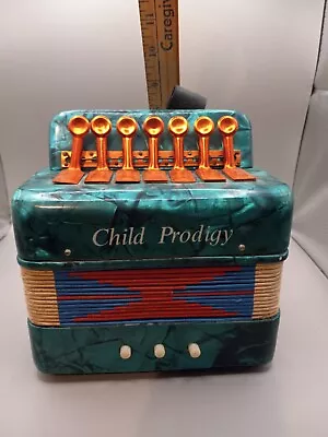 Vintage Goodlin Childs Accordion Toy GL102 Green Musical Instrument 7x4x6.5 • $20.99