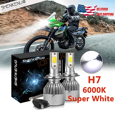 6000K Ice Blue Headlight LED Bulbs High Low Beam For 2009-2015 KAWASAKI KLR650 • $21.72