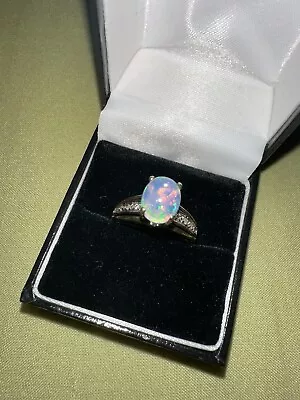9ct Gold Opal And Diamond Ring  • £120