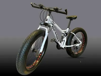 $589 • Buy 26  X 4.0 Fat Tire Bicycle Beach Mountain Bike Full Suspension 21 Speed White